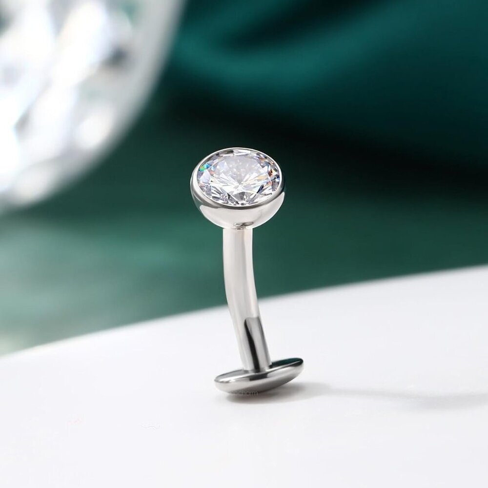 Solid Titanium Belly Button Ring 14g Internally T… - image 4